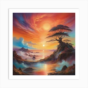 'Sunrise' Paintings Art Print Art Print