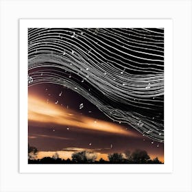 Music Notes In The Sky 23 Art Print