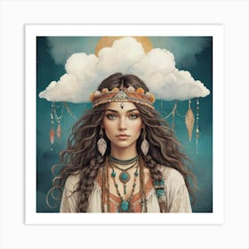 Bohemian Cloud Wanderer Boho Art Style Art Print 0 Art Print