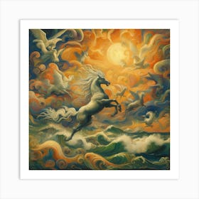 Unicorn In The Sky Art Print