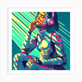 Futuristic Girl Art Print