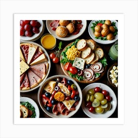 Top View Of A Plate Of Food Art Print