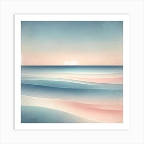 "Pastel Tranquility: Abstract Seashore"  "Pastel Tranquility" captures the calm and soothing essence of the seashore with a minimalist abstract approach. This digital artwork features gentle gradients of pastel hues that create a serene horizon, evoking the peaceful ebb and flow of ocean waves. Perfect for those seeking a soft, meditative element in their decor, it offers a contemporary twist to the classic seascape. Let this artwork's graceful simplicity and calming colors wash over you, infusing your space with a sense of tranquility and poise. Art Print