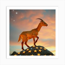 Goat With Stars Art Print