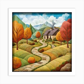 The Winding Road Home. In the middle of the meadows 10 Art Print