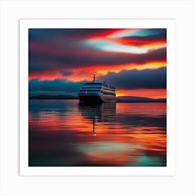 Sunset Cruise Ship 20 Art Print