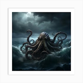 Octopus In The Ocean Art Print