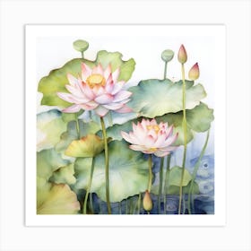  Waterlily Watercolor Art Print