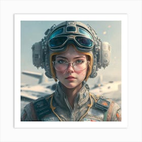 Aviator Girl Art Print