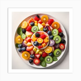 Fruit Salad On White Plate Art Print