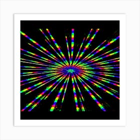 Rainbow Light Rays Art Print