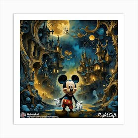 Mickey Mouse At Night 1 Art Print