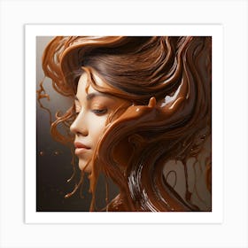 Woman In Chocolate Portrait Art Print