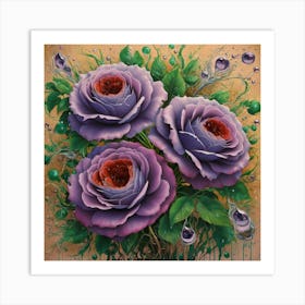 Purple Roses 1 Art Print