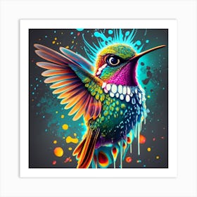 Hummingbird Hyperdetailed Eyes Teeshirt Desig (1) Art Print