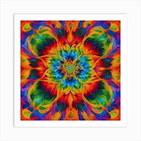 Psychedelic Leaf Spiral Art Print