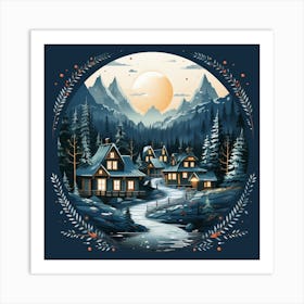 Winter Village 1 Art Print