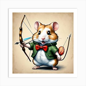 Hamster With Bow And Arrow Art Print