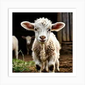 Baby Goat In The Barn Art Print