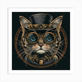 Steampunk Cat 27 Art Print