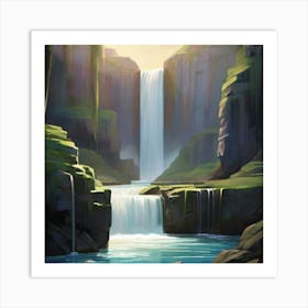 Waterfall In The Forest 3 Art Print