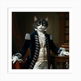 Cat In A Suit Art Print