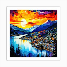 West Coast - Sunset Coastline Art Print