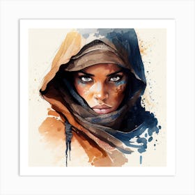 Watercolor Tuareg Woman #1 Art Print