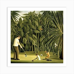 Golf In The Jungle Art Print