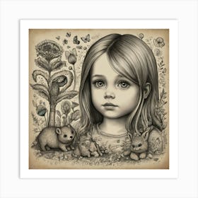 Little Girl In The Forest Art Print