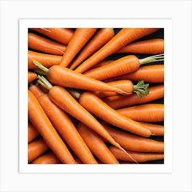 Carrots On Black Background 1 Art Print