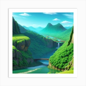 Valley Landscape Art Print