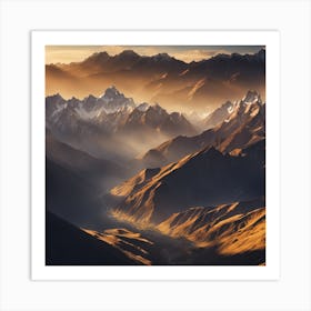 Sunrise In The Mountains Art Print