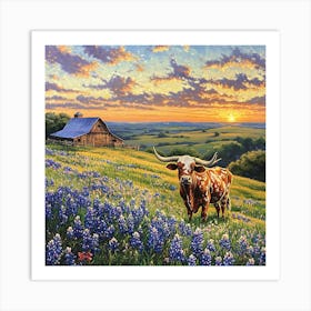 Sunset In Texas 1 Art Print