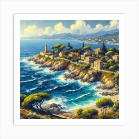 Lighthouse On The Coast Art Print