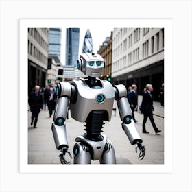 Robot In The City 14 Art Print