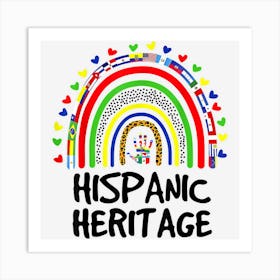 Rainbow All Countries Flags National Hispanic Heritage Month Art Print