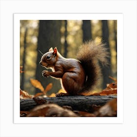 Squirrel In The Forest 38 Art Print