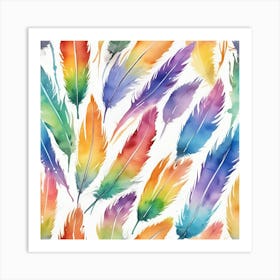 Rainbow Feathers 4 Art Print