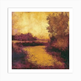 Sunset By The River 2 Art Print