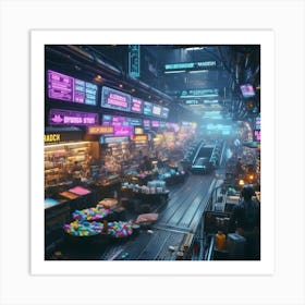 Cyberpunk City 3 Art Print