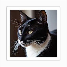 Black And White Cat Art Print