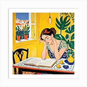 Woman Reading A Book 19 Art Print