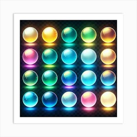 Set Of Colorful Spheres Art Print