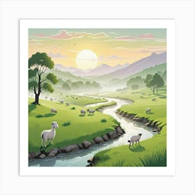 Grassland With Ship Art Print (1) 1 Art Print