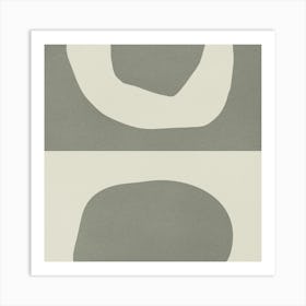 Shapes In Sage Green Art Print