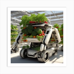 Robots In A Greenhouse 1 Art Print