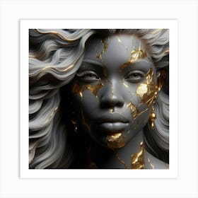 Gold Face Art Print