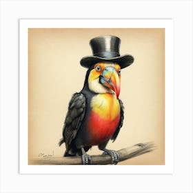 Toucan In Top Hat 1 Art Print