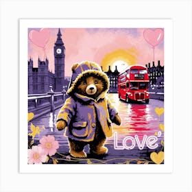 Bear in the city Art Print